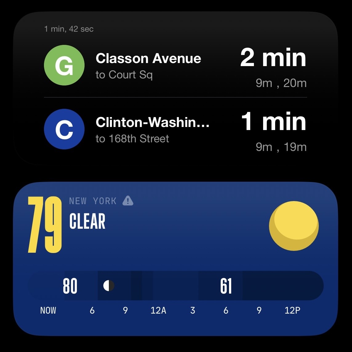 JonathanBobrow's tweet photo. Just updated my app for the quickest way to see when your subway is departing. The widgets work great, supports multiple trains, and multiple widgets.  https://t.co/4mN0mTHeOX https://t.co/b91AQTaZIj