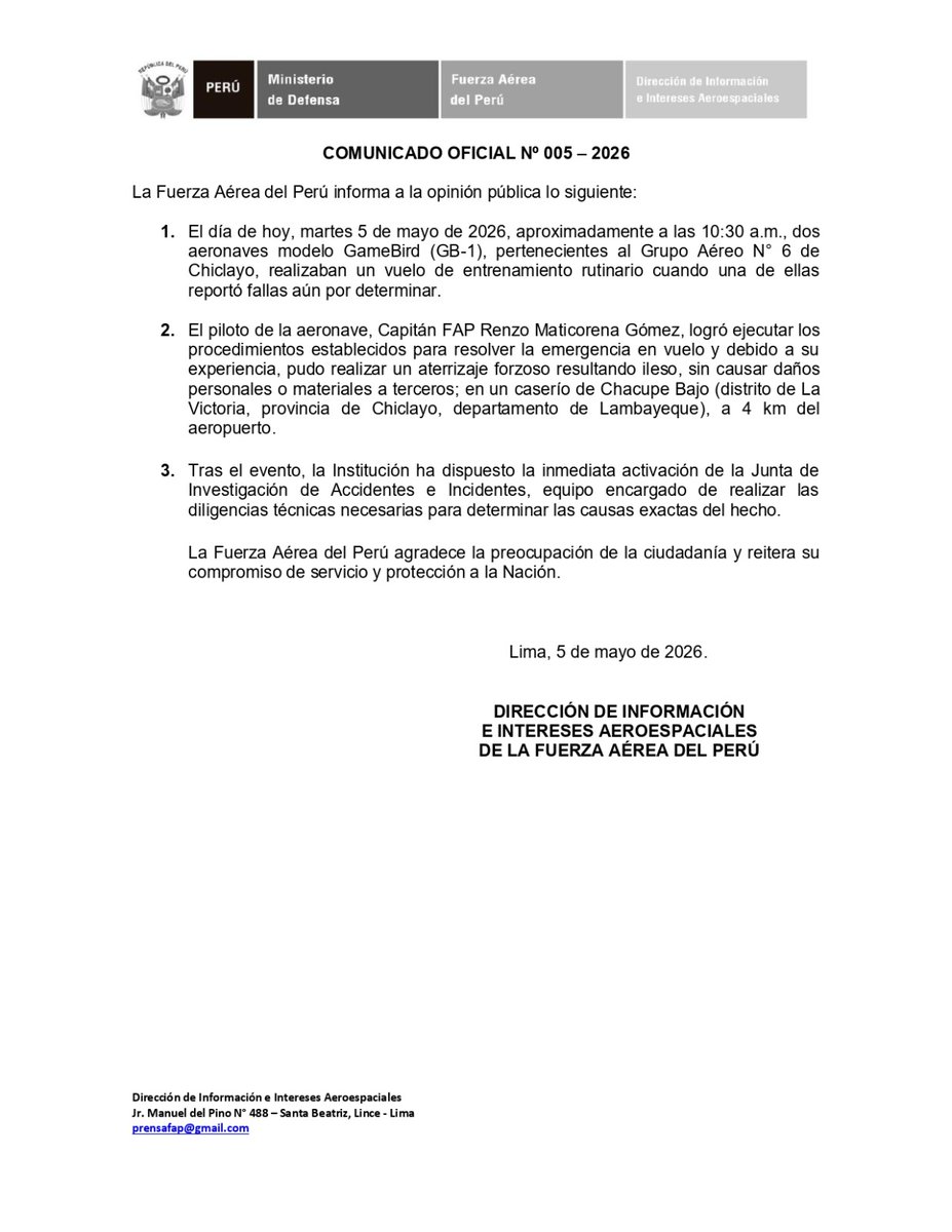 Fuerza Aérea del Perú tweet media