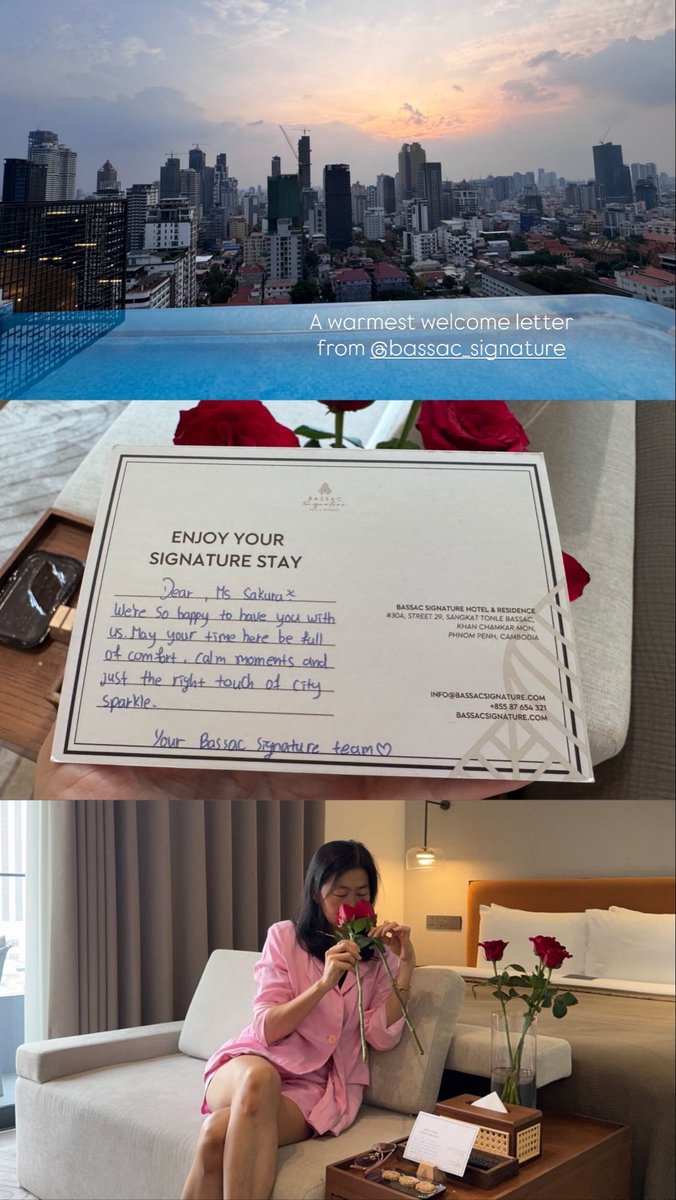 Sakura_Engly's tweet photo. My staycation at Bassac Signature Hotel &amp; Residence felt like a quiet reset in the middle of the city. From the warm welcome to the calm atmosphere, everything made me slow down and truly enjoy the moment.

Read more: https://t.co/jjQ64r5j20 https://t.co/SGwLWnT8d1