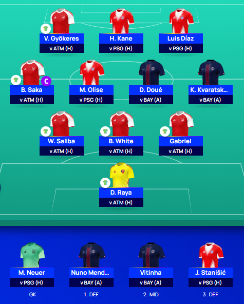 perunowicz's tweet photo. #UCLFantasy
#MD16
Hakimi (6.0), Rice (7.1), Safonov (4.7) ▶️ Saka (9.5), Stanisic (4.6), Neuer (6.0)
🏦ITB: 2.3 💰
🌎 OR: 2232 https://t.co/RP0PHl8dKY