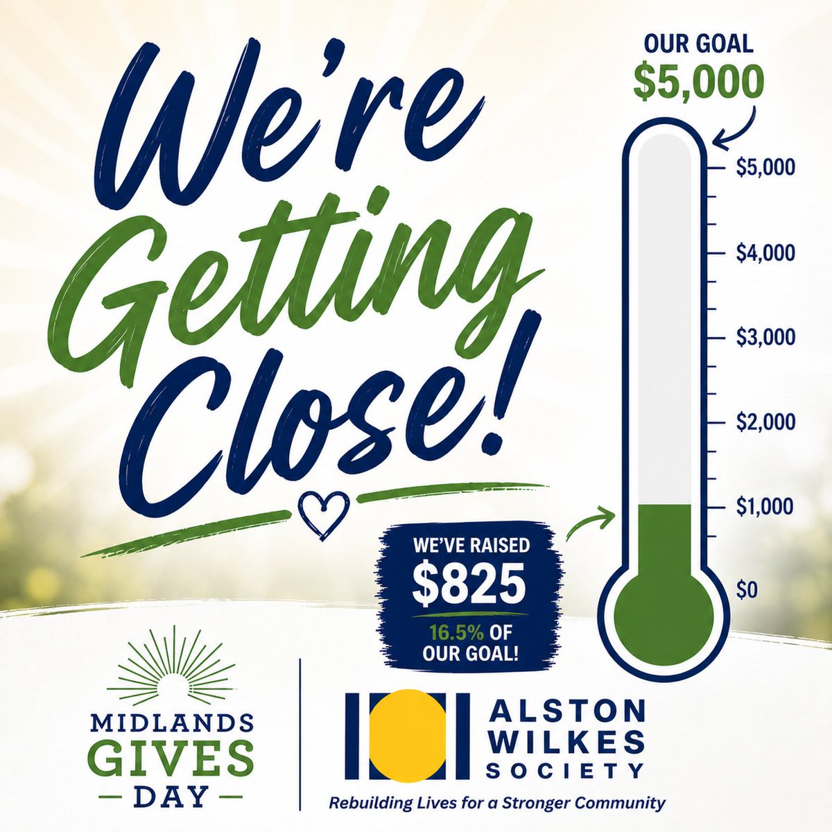 AWS1962's tweet photo. 🚀 We’re at $825!

Just $175 away from our first milestone of $1,000—help us get there.

💙 Every gift matters
👉 https://t.co/o8chIAIqaG

#MidlandsGives https://t.co/MTGJEEMyro