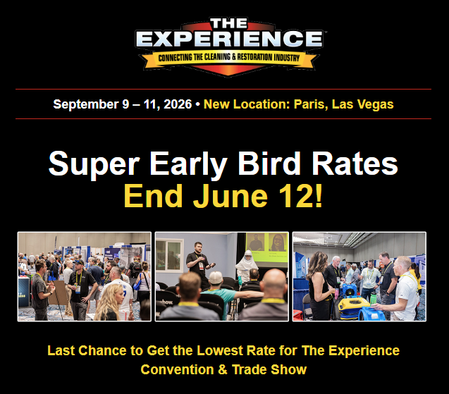 ExpClean's tweet photo. Early Bird pricing is ending soon.

Join The Experience 2026 for:
• Hands-on demos you can’t get online
• Expert-led education across trades
• Networking that drives real business growth

👉 Register now and save: https://t.co/EKt5S0yBb3 #MYEXP https://t.co/Oezz3A8Ybz