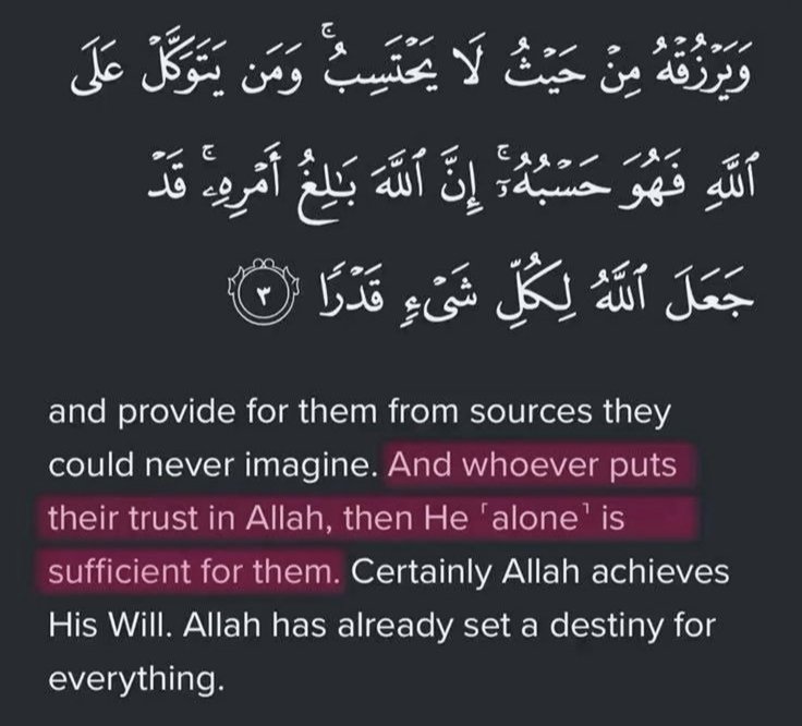 And whoever puts their trust in Allah.