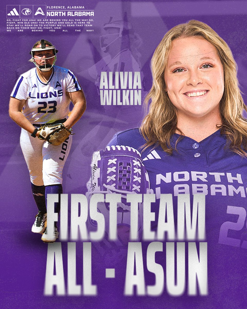 UNASoftball's tweet photo. Congrats to our first team all-conference selections!

Alivia Wilken becomes the first two-time first team ASUN selection from UNA in program history. Dover becomes a two-time all-conference selection and first-time first teamer.

#RoarLions 🦁 https://t.co/vu3PYkPIgb