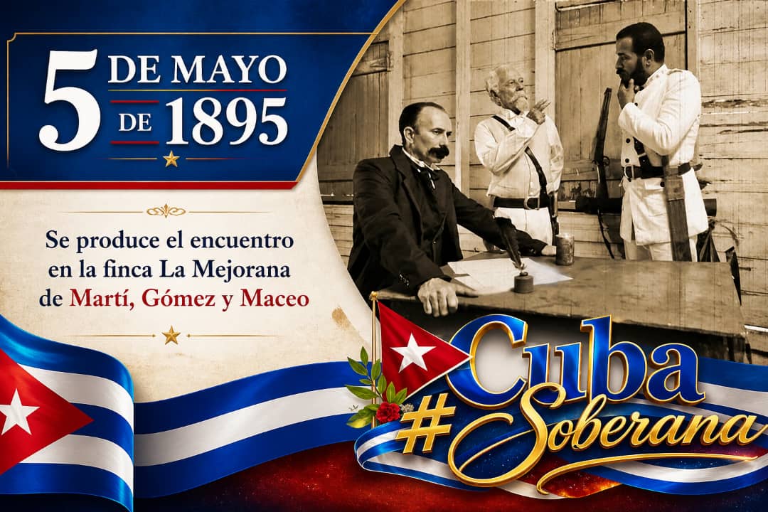 SIPaquitoGC's tweet photo. En el aniversario del histórico encuentro de Martí, Gómez y Maceo en La Mejorana recordamos las grandes lecciones de estos valerosos hombres: la honestidad  para disentir y la grandeza para unirse cuando más importa. Por eso #UnidosXCuba seguimos en pie.
#CubaViveEnSuHistoria https://t.co/vatyNq0nXr