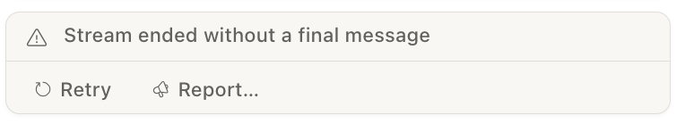 halp <a href="/ClaudeDevs/">ClaudeDevs</a> <a href="/AnthropicAI/">Anthropic</a>: all claude design requests are failing with this opaque message "Stream ended without a final message"

while you're at it, maybe add claude design to the status page? pls and thank you