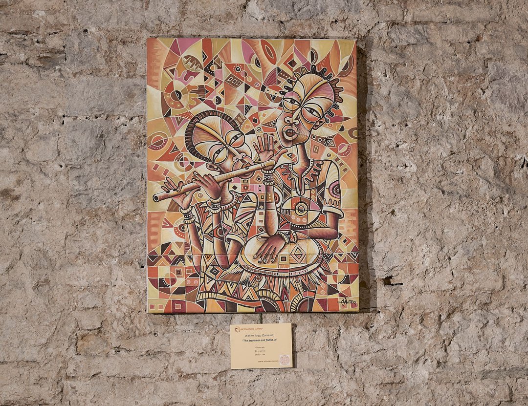 ArtCameroon's tweet image. More views of this charming musical painting from Africa
&amp;gt; &amp;gt; artcameroon.com/drummer-flutis…
Drummer and Flutist III
60 x 80 cm
24 x 31 in
$1300 original / $165 art print
Sales benefit only the artist / Deliveries are made from USA
#AfricanArt #musicians #music #painting #artprint
