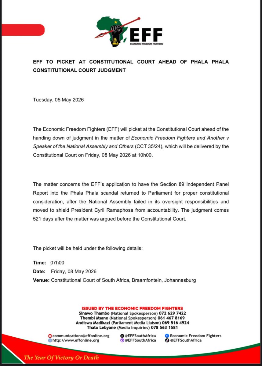 Economic Freedom Fighters tweet media