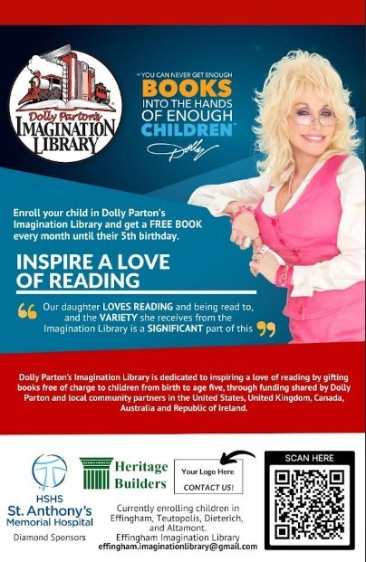 SchoolAltamont's tweet photo. Dolly Parton's Imagination Library is coming to Altamont?  This program is for children ages 0-5.  See more detail on the attached flyer.  Please contact coordinators Candy Wolff at 618-267-3834 or Lindsey Wendling at 217-343-3409 with any questions. https://t.co/GGKTsOkeiF
