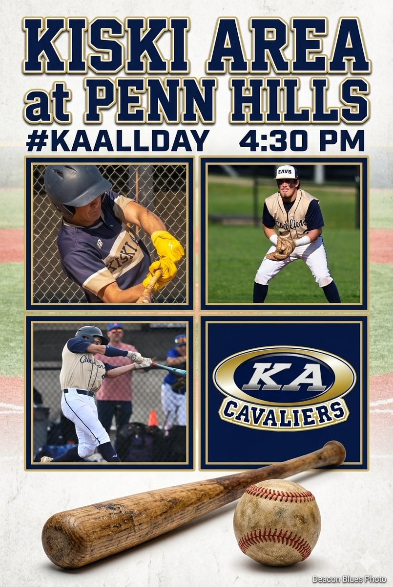 KiskiAreaBB's tweet photo. ⚔️⚾️⚾️GAME DAY ⚾️⚾️⚔️
The Cavs travel to Penn Hills today to wrap up section play!
First pitch - 4:30! #GOCAVS
⚔️⚾️⚾️ #KAALLDAY ⚾️⚾️⚔️
@CoachNulph https://t.co/FwyLwaJaXE