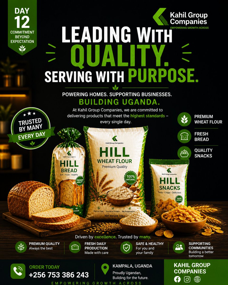 Sirajkahil's tweet image. We’re not just growing — we’re leading.
Kahil Group Companies is committed to delivering quality products that serve homes, businesses, and communities across Uganda.
This is what leadership looks like.
📞 +256 753 386 243
📍 Kampala, Uganda
 #KahilGroup #MarketLeader  #Quality