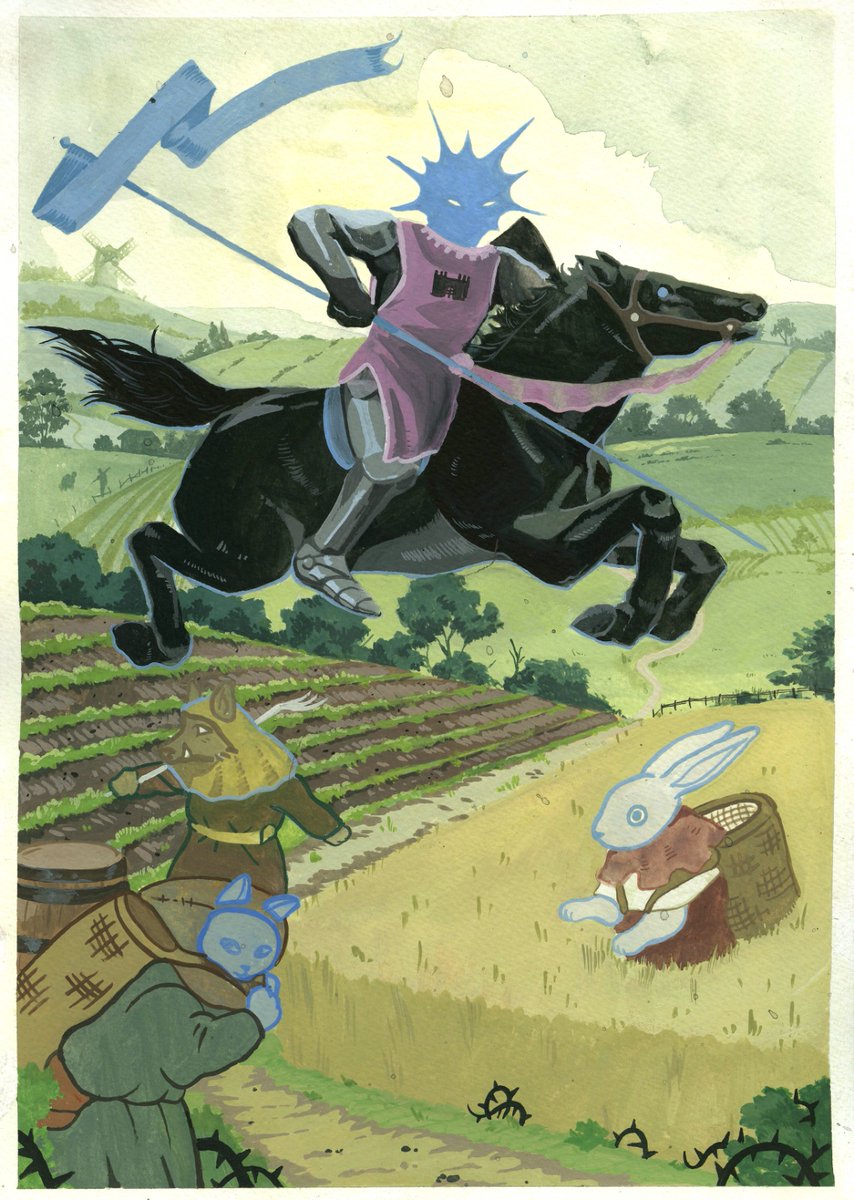 Groupcrit's tweet image. Digging through old work today and pulled up a couple of fun fantasy gouache illustrations✨ #fantasy #illustration