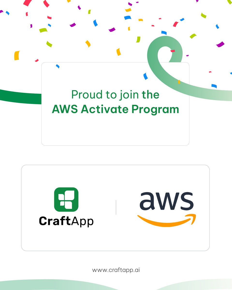 Craftapp_AI's tweet photo. 🚀 Proud to join @awscloud  Activate! BitLinks (CraftApp's parent company) is now part of the program, gaining access to AWS cloud resources and mentorship to scale faster. AI-driven app dev for everyone. More soon! ✨
#AmazonWebServices #craftapp #Bitlinks #AppDevelopment https://t.co/aG0vT6zU7l