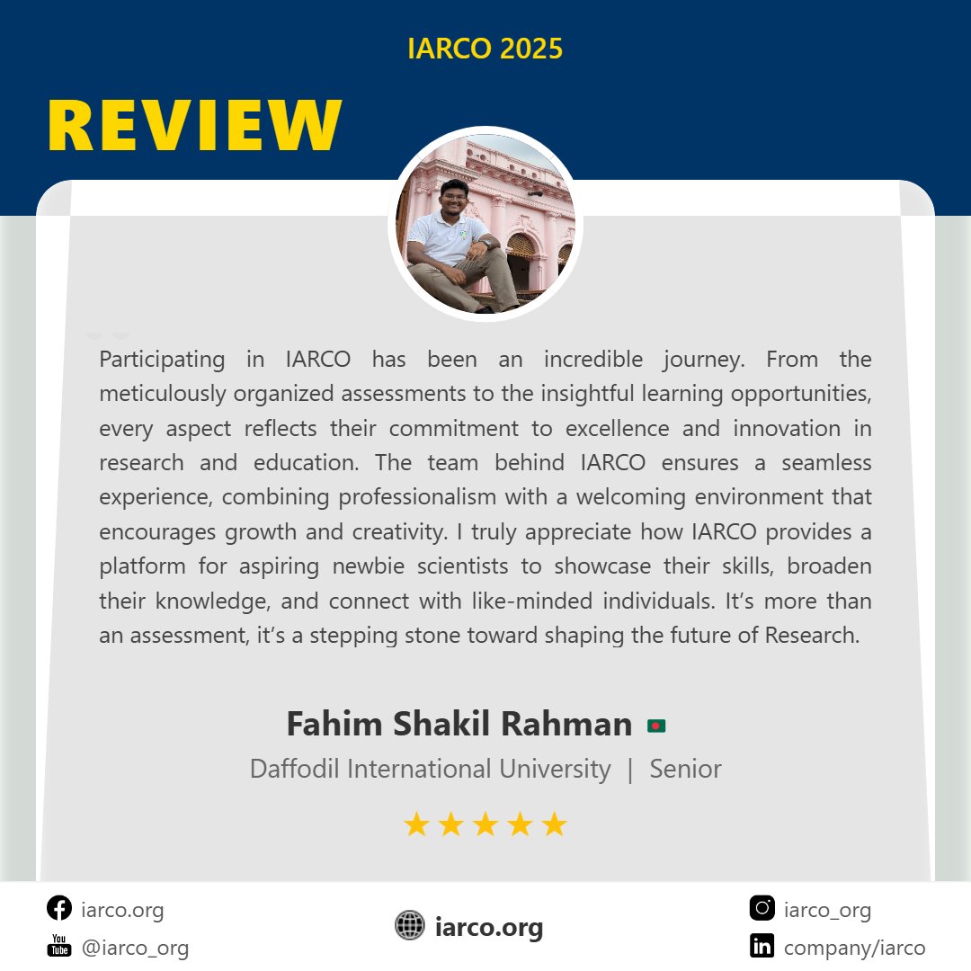 iarco_org's tweet image. Reflection on IARCO 2025
Where Learning Meets Excellence
Register now: regi.iarco.org

#research #competition #International #education #research  #students #university #sciencefair  #competition #academic #student #global #highschool #opportunity #youth  #Alevel #Olevel