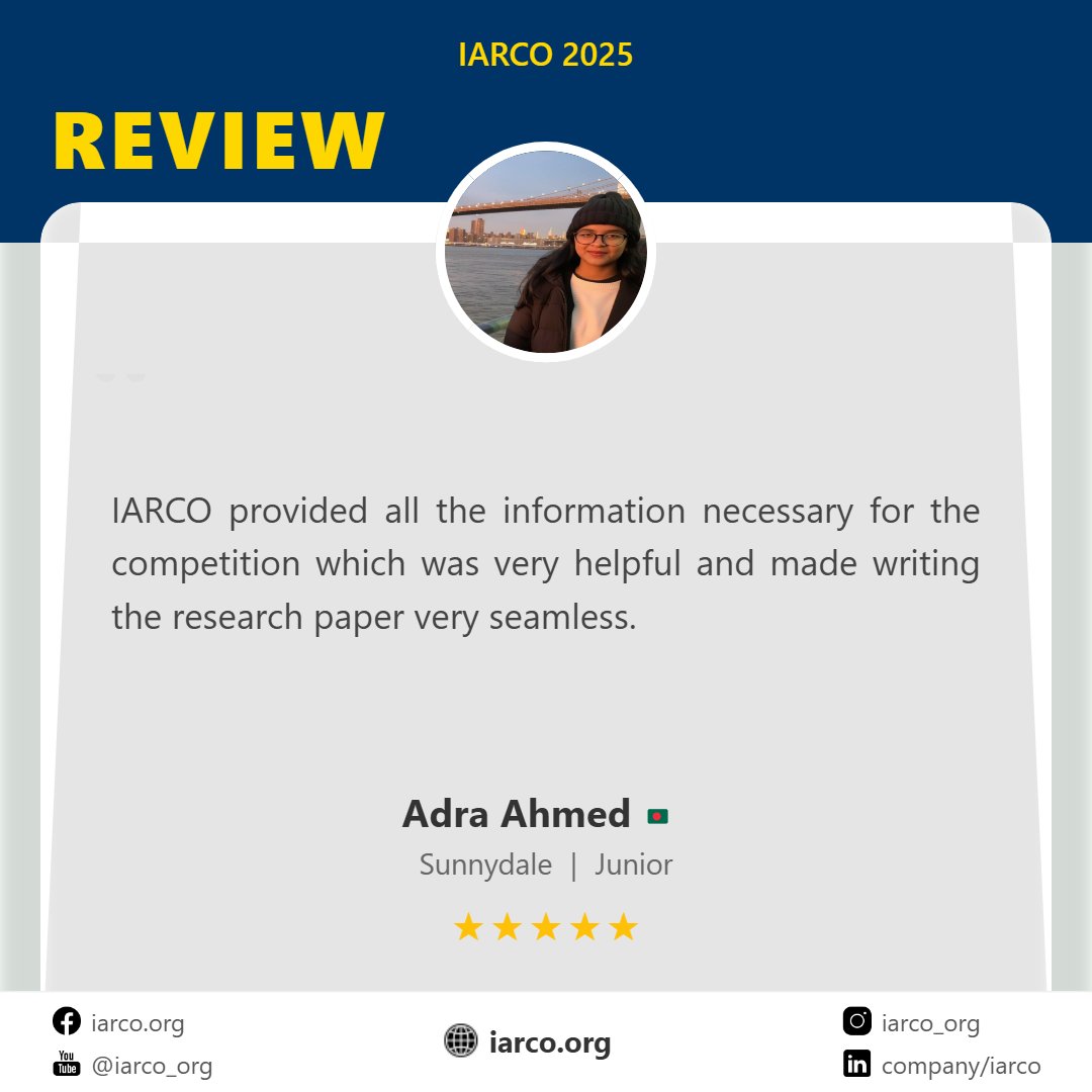 iarco_org's tweet image. Reflection on IARCO 2025
Where Learning Meets Excellence
Register now: regi.iarco.org

#research #competition #International #education #research  #students #university #sciencefair  #competition #academic #student #global #highschool #opportunity #youth  #Alevel #Olevel