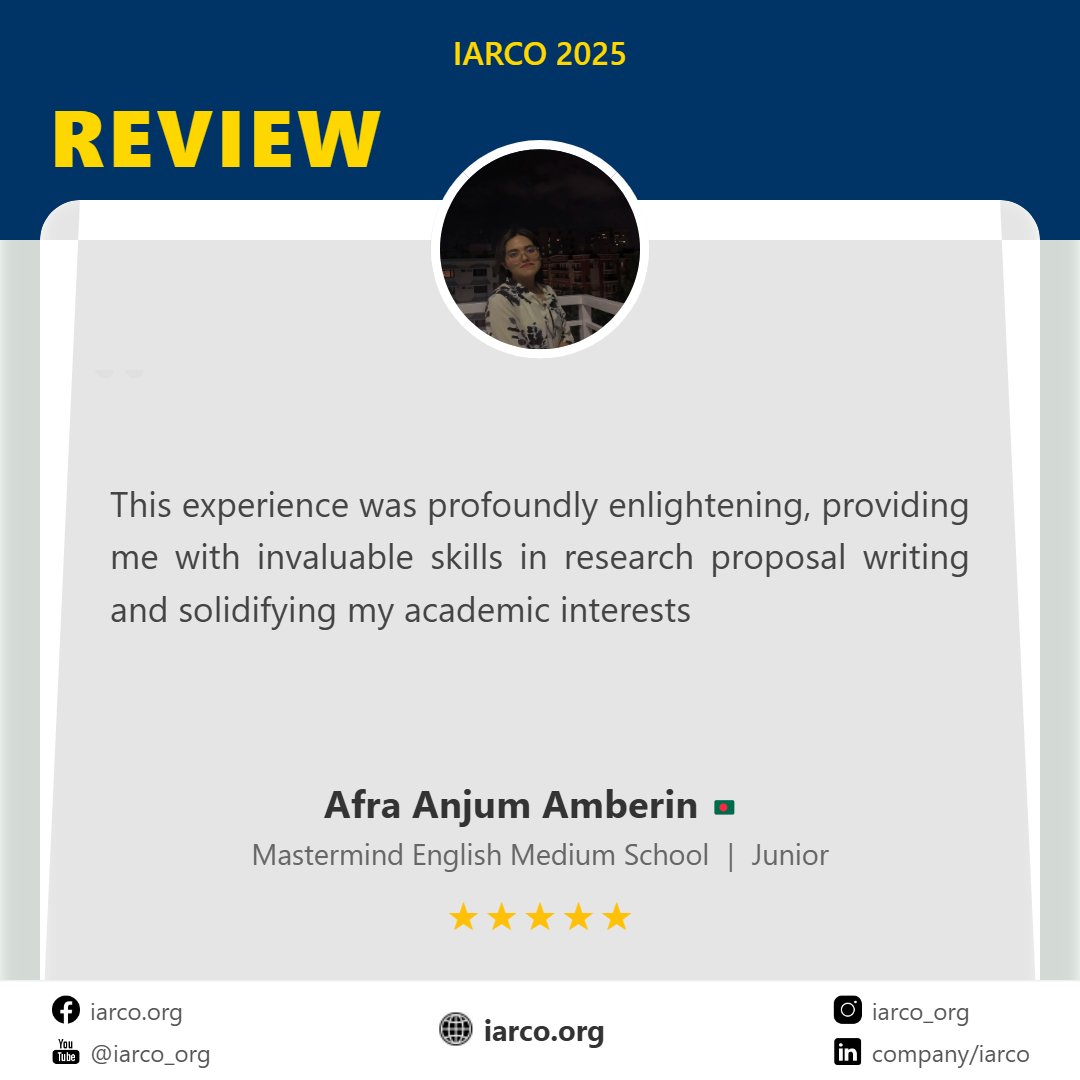 iarco_org's tweet image. Reflection on IARCO 2025
Where Learning Meets Excellence
Register now: regi.iarco.org

#research #competition #International #education #research  #students #university #sciencefair  #competition #academic #student #global #highschool #opportunity #youth  #Alevel #Olevel