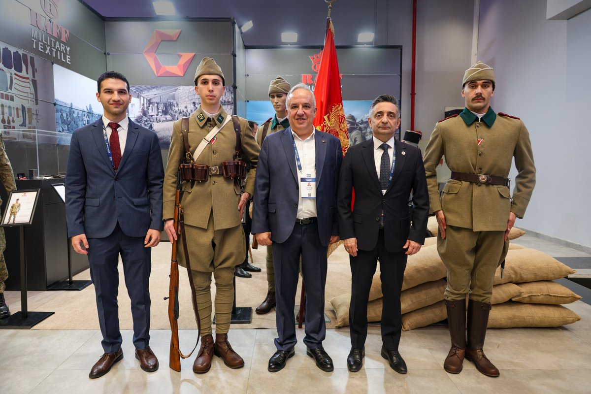 RaffMilitary's tweet photo. We have taken our place at @SahaExpo! 🪖

Honoured by the visit of @SavunmaSanayii Vice President @drhkaratas &amp; Prof. Dr. @MesutCasin. Their support adds great value.

Join us at booth F-02 to discover our historical uniform collection. 📍

#RaffMilitaryTextile #SAHA2026 https://t.co/2Ztjd40Fal