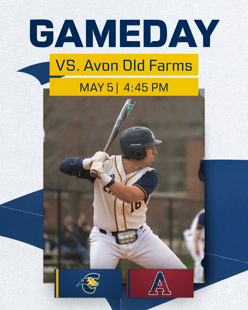 Choate_Baseball's tweet photo. It’s GAMEDAY.

The Wild Boars 🐗 are home today for a Founders League match up vs Avon Old Farms at 4:45. 

#D.E.B.T
@choateathletics https://t.co/MPedJpTttY