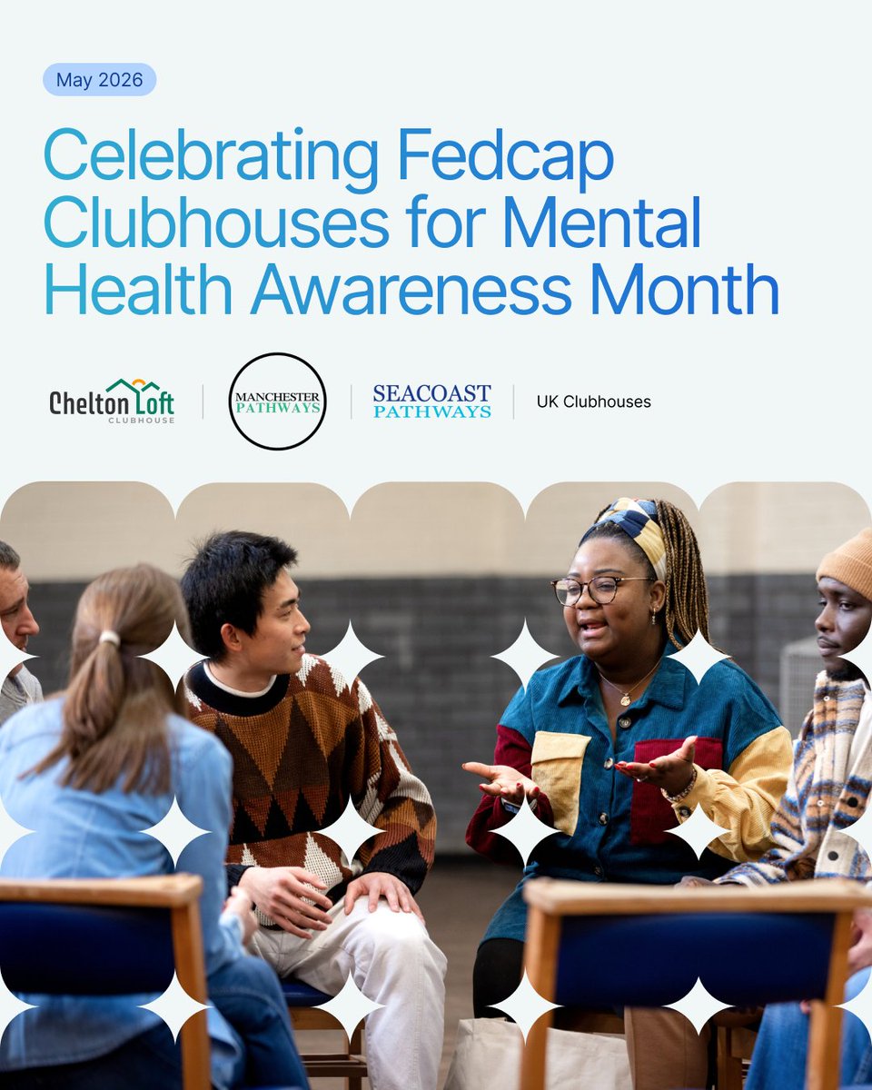 FedcapGroup's tweet photo. May is #MentalHealthAwarenessMonth. 

As Fedcap's Health practice expands, mental health support remains a priority. Our Clubhouse Model expands access to community solutions and addresses broader mental health challenges.  

See the latest research here: https://t.co/E2Qn5dqb5e https://t.co/SA73bQPEDr
