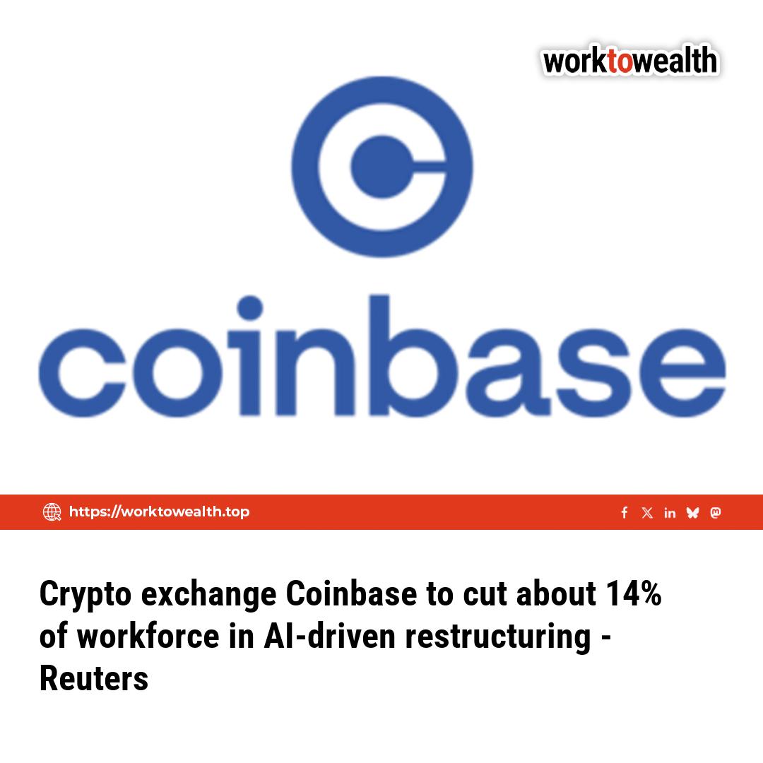 work2wealth's tweet photo. Coinbase's 14% workforce cut, driven by AI, highlights a critical industry trend. As a finance advisor, I see this as a sign of evolving operational efficiency in tech and crypto. Investors should note how automation reshapes labor markets and company valuations. https://t.co/vQPyLTrYhE