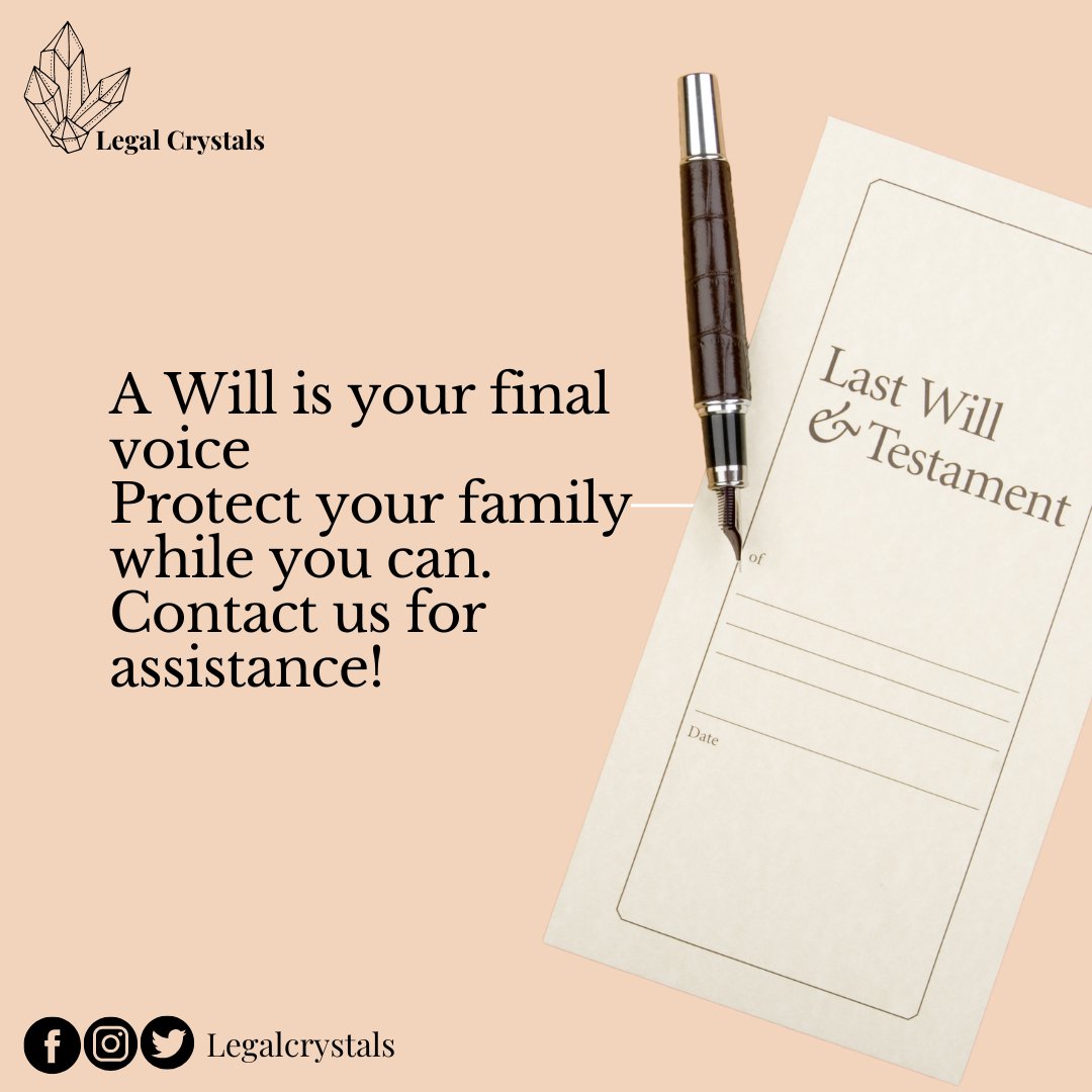 LegalCrystals's tweet image. YOUR WILL. YOUR VOICE. YOUR LEGACY. 
You worked hard for everything you have, don't let the law decide who gets it. You decide.
NO WILL = NO SAY
#Willdrafting #generationalwealth #Nigerianlaw #LawyerinNigeria #Legaldrafting #Documentservices #Abujalawyer #Estateplanning