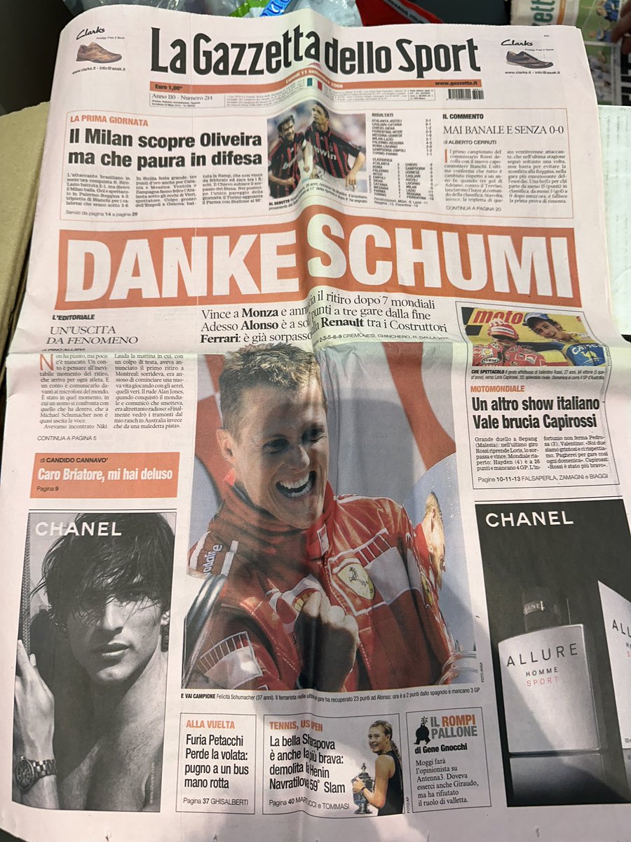 LucaCam90's tweet image. Ritrovamenti 💔 #Schumacher #Ferrari 
#F1 #Gazzetta
