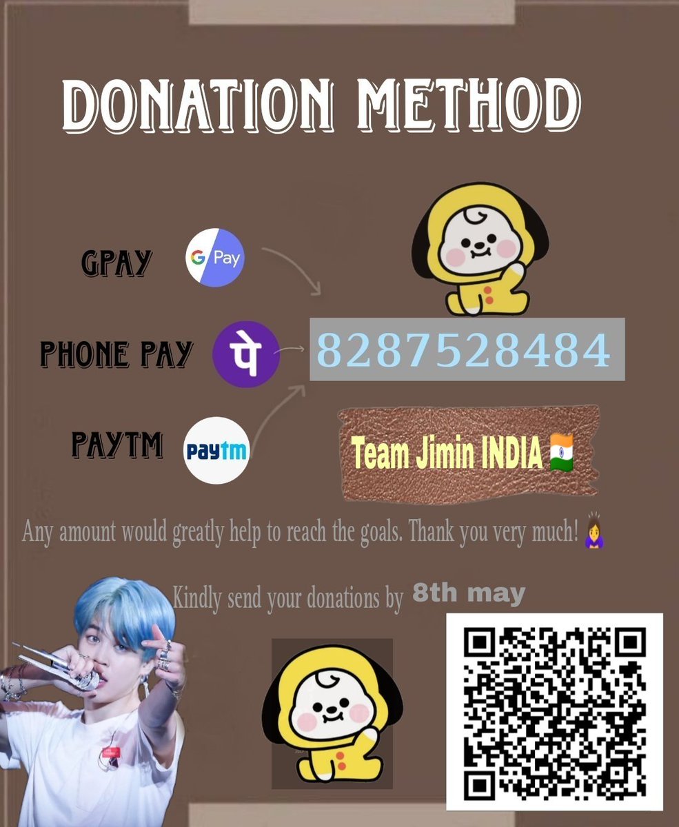 JIMIN_INDIA_'s tweet photo. 📢 TEAM INDIA 🇮🇳

To support Busan Concert AD

Target amount 🎯 - 500$ 🚨
Current amount - 150$+ ✅

If Indian jimin fans wanted to help by donating any amount please reach out to us , After collecting funds ,we will transfer it to @THEJIMINATION  

Let's help as much we can 💛🙏 https://t.co/HVeO9eJ7wH