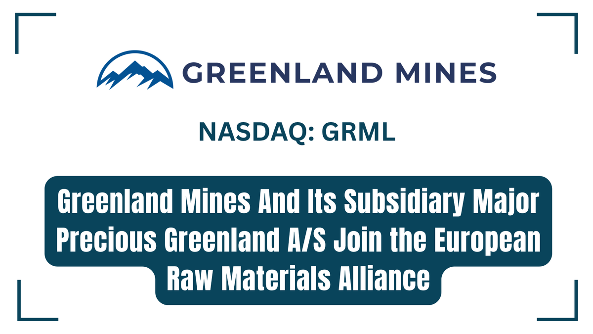 InvestorNews's tweet image. Greenland Mines And Its Subsidiary Major Precious Greenland A/S Join the European Raw Materials Alliance bit.ly/42A3SO9 

#Palladium #Gold #Platinum #CriticalMinerals @GreenlandMines $GRML cc: @InvestorNews