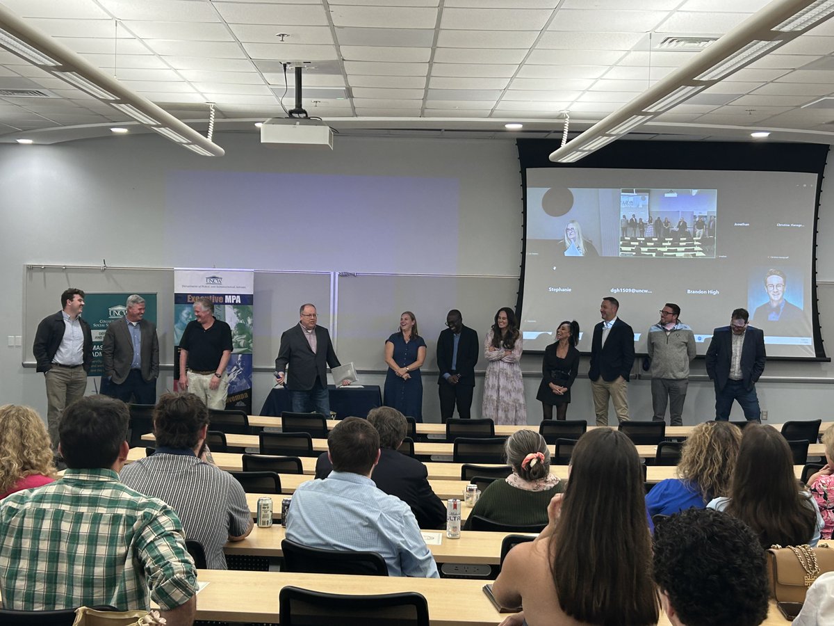 UNCWMPA's tweet photo. What an amazing night! Our graduates delivered outstanding Capstone Presentations, and we had the honor of recognizing incredible students, alumni, and faculty who make this program what it is.

Next up — the Hooding Ceremony this Friday, May 8. https://t.co/E5g4FaeoZS