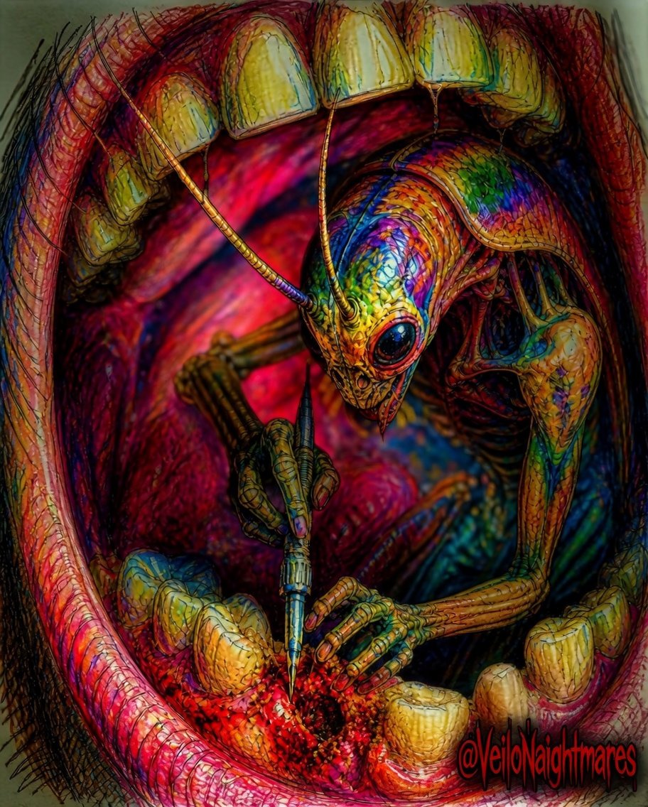 VeiloNightmares's tweet image. The tooth fairy got creative...
And hungry. #artshare #horror #lovecraft