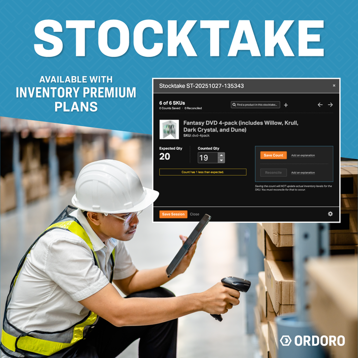 ordoro's tweet photo. Merchants told us they needed a way to get teams on the same page.

 - Scan and count inventory across teams
 - See discrepancies as they happen
 - Track who counted what and when
 - Save sessions to revisit later
 - Export clean reports for audits or accounting

Inventory counts are accurate, collaborative, and easy to track. Want to see how it fits your workflow? 

Book a quick demo  👉 https://t.co/KhzA0aWDRU

#InventoryManagement #Stocktake #CycleCounting