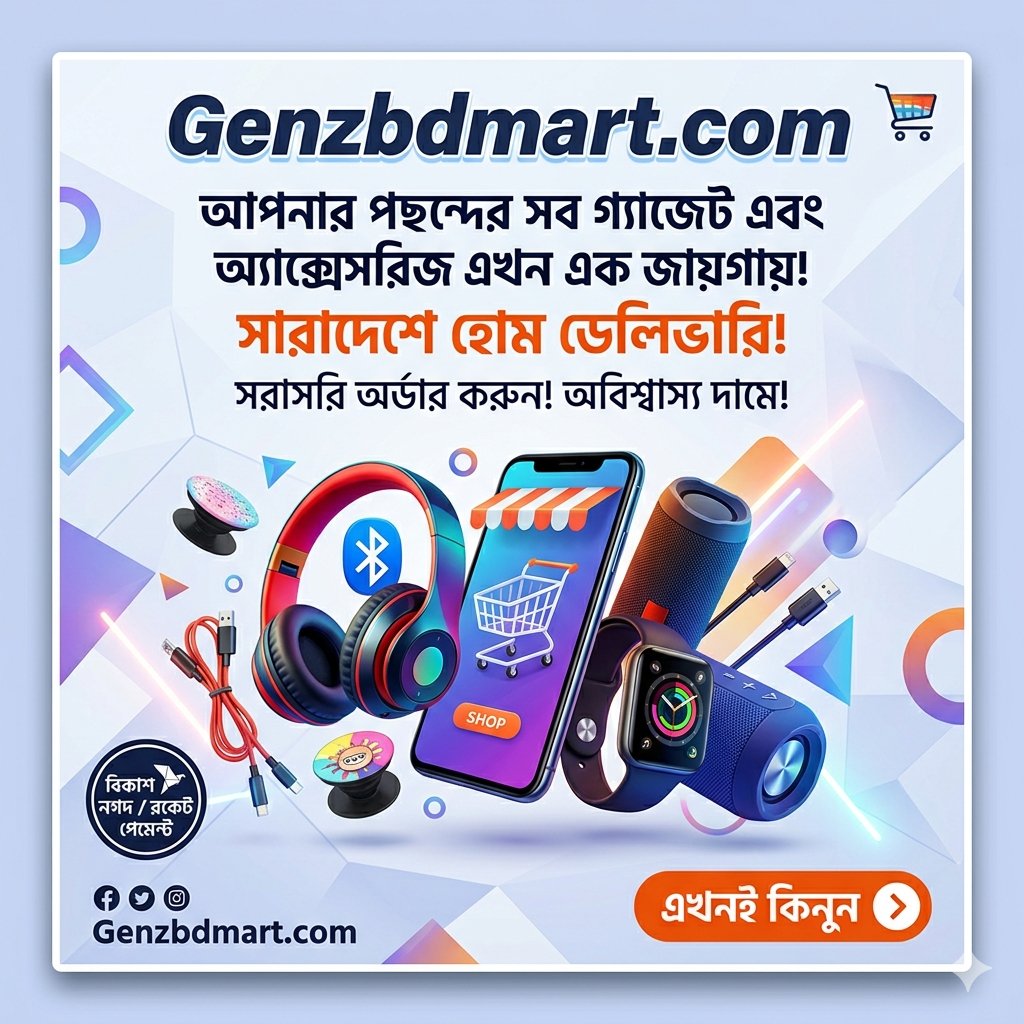 Tracejasim2's tweet image. 🌟 গ্যাজেট লাভারদের জন্য দারুণ খবর! 

​✅ সাশ্রয়ী মূল্য

✅ দ্রুত ডেলিভারি
✅ মানসম্মত প্রোডাক্ট
​🛍️ তাহলে আর দেরি কেন? এখনই ভিজিট করুন এবং আপনার পছন্দের পণ্যটি অর্ডার করুন।
👉 Genzbdmart.com
​#Genzbdmart #GadgetsBD #SmartWatch #Headphones #TechBD #OnlineShoppingBD