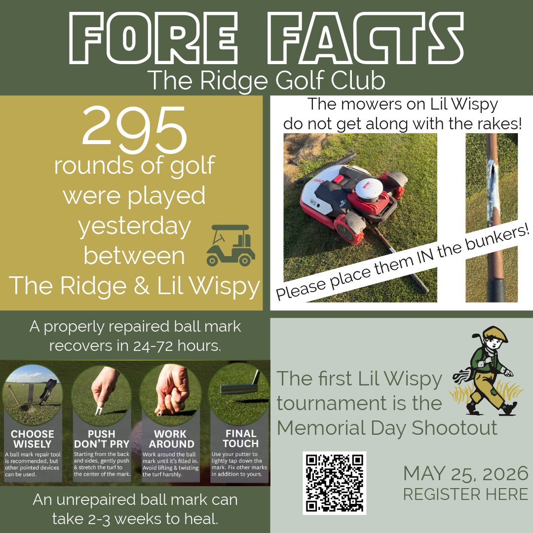 Ridgeturf's tweet photo. Rakes in bunkers on The Ridge too. Thanks to all that does their part &amp; respects our golf courses we appreciate it.. https://t.co/wksoxxxVpR