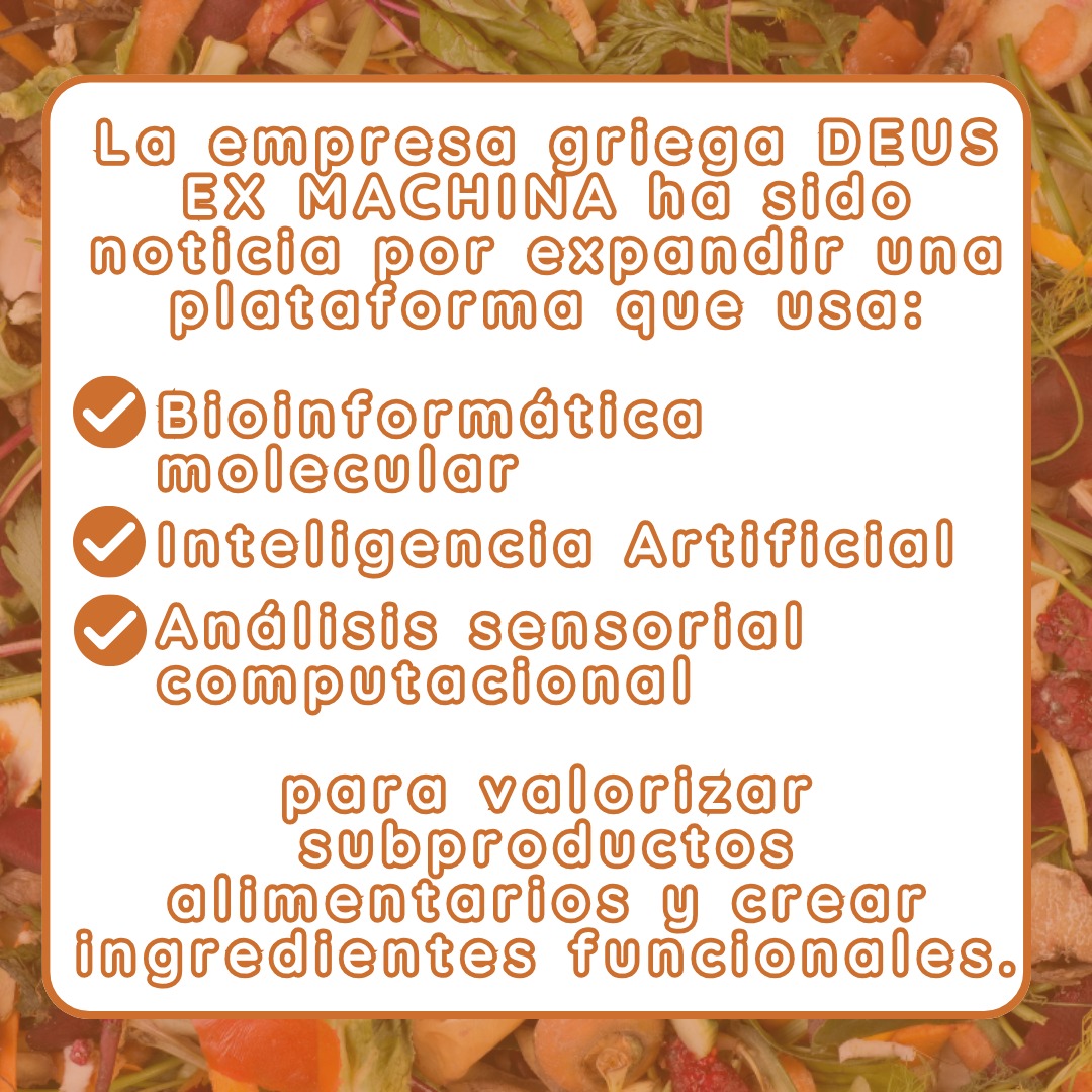 BioinforUSJ's tweet photo. Bioinformática + IA para convertir residuos alimentarios en ingredientes
Medio: TMCnet / PRNewswire
Fecha: 3 abril 2026
La empresa griega DEUS EX MACHINA usa: bioinformática molecular, IA y análisis sensorial computacional para crear ingredientes funcionales. https://t.co/Wn7pcr6WVc
