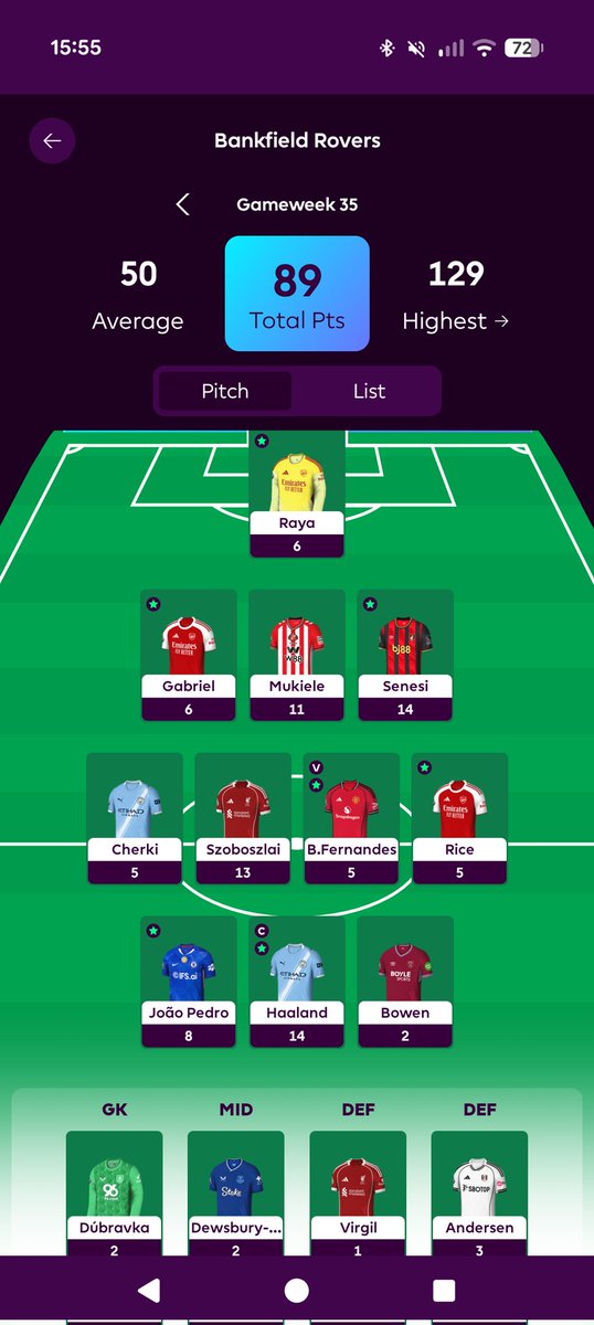 piccolo135's tweet photo. @FPLFocal No chips used this week, but managed a good score to get me to 323 OR https://t.co/D2FlFV6bZC