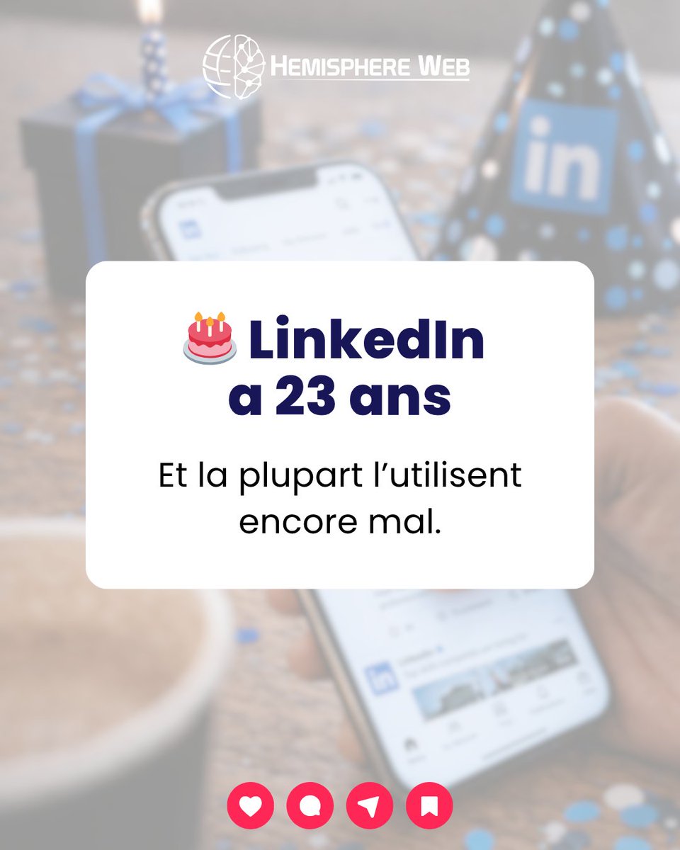 HemisWeb's tweet photo. LinkedIn a 23 ans et reste sous-exploité car beaucoup l’utilisent comme une vitrine plutôt que comme un levier business.

#HémisphèreWeb #SocialMedia https://t.co/sfLDo7LoT1