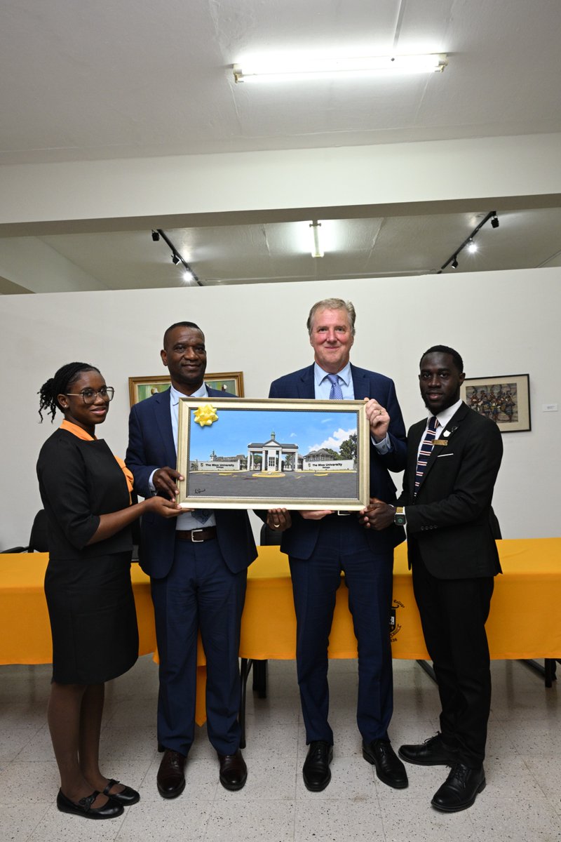 USEmbassyJA's tweet photo. Strengthening ties in education 📚

Chargé d’Affaires met with  Dr. Asburn Pinnock, President of @MicoUniversity College—Jamaica’s oldest teacher training institution—and engaged with faculty and students during a recent campus visit. From thoughtful student questions to discussions on teacher training, curriculum development, and inclusive education, the visit highlighted shared priorities and real opportunities for collaboration.

We value institutions that invest in educators and innovation. Through exchanges, professional development, and academic cooperation, the United States remains committed to supporting education as a cornerstone of our engagement with Jamaica.

The visit also included a tour of the INAFCA Museum, a proud recipient of the U.S. Ambassadors Fund for Cultural Preservation, reflecting our shared commitment to preserving cultural heritage while advancing learning.

#USJamaica #Education #ExchangePrograms #PublicDiplomacy