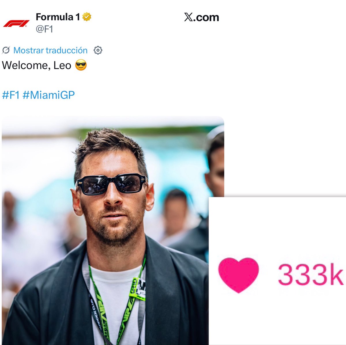 🇦🇷 El POSTEO de la Fórmula 1 en referencia a Messi es el SEGUNDO con MÁS LIKES de la cuenta oficial.

El más influyente.