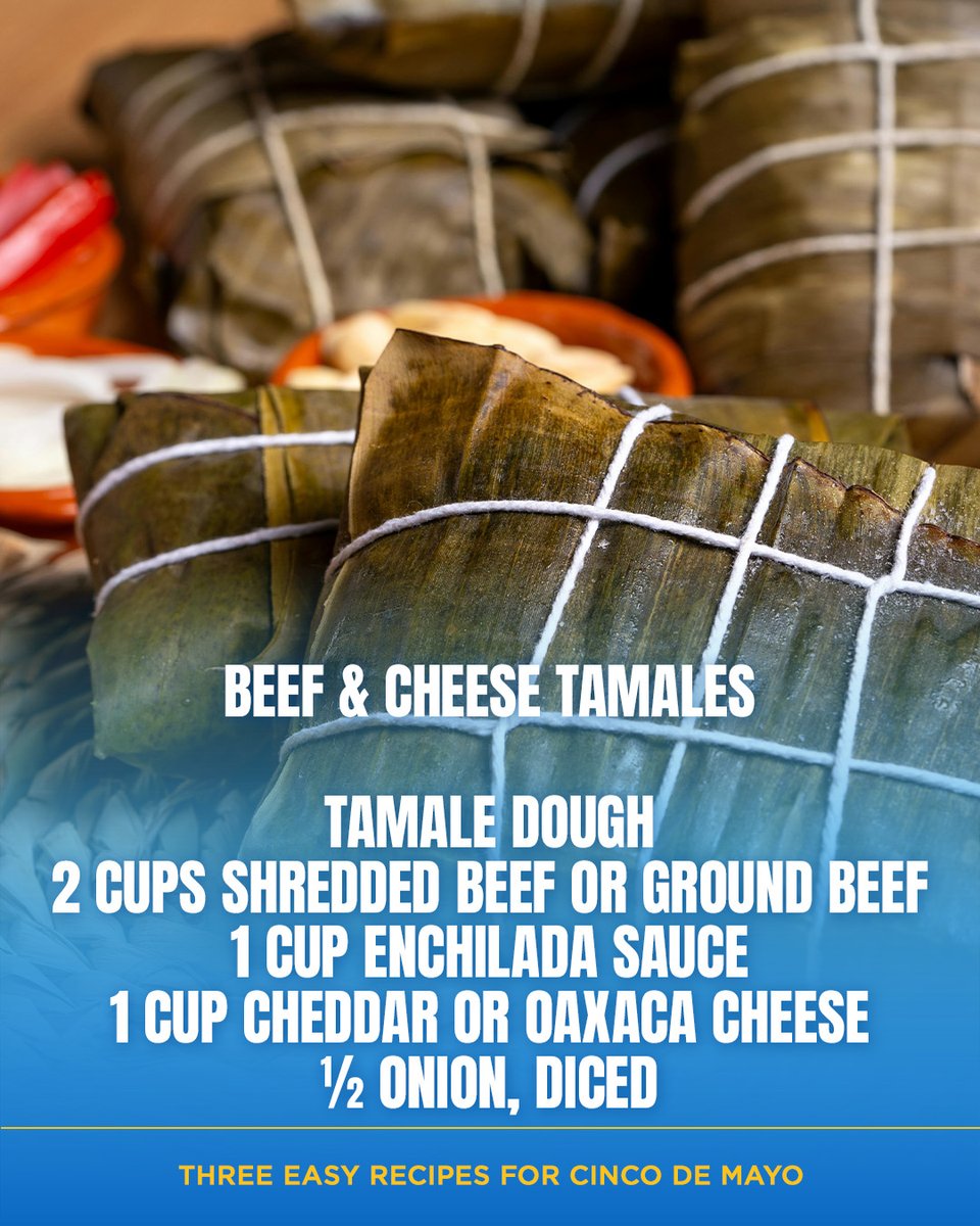 981CHFI's tweet image. Happy Cinco de Mayo! 🎉🌽🥑🌮🫔

Here are three easy-to-make recipes to celebrate! Tag who you would want to make these with in the comments ⬇️

#CincoDeMayo #Recipes #Food