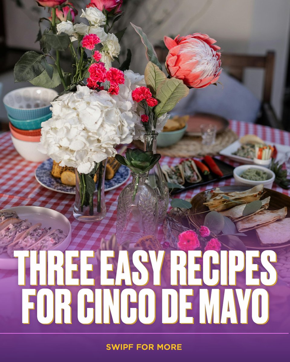 KiSS925's tweet image. Happy Cinco de Mayo! 🎉🌽🥑🌮🫔

Here are three easy-to-make recipes to celebrate! Tag who you would want to make these with in the comments ⬇️

#CincoDeMayo #Recipes #Food