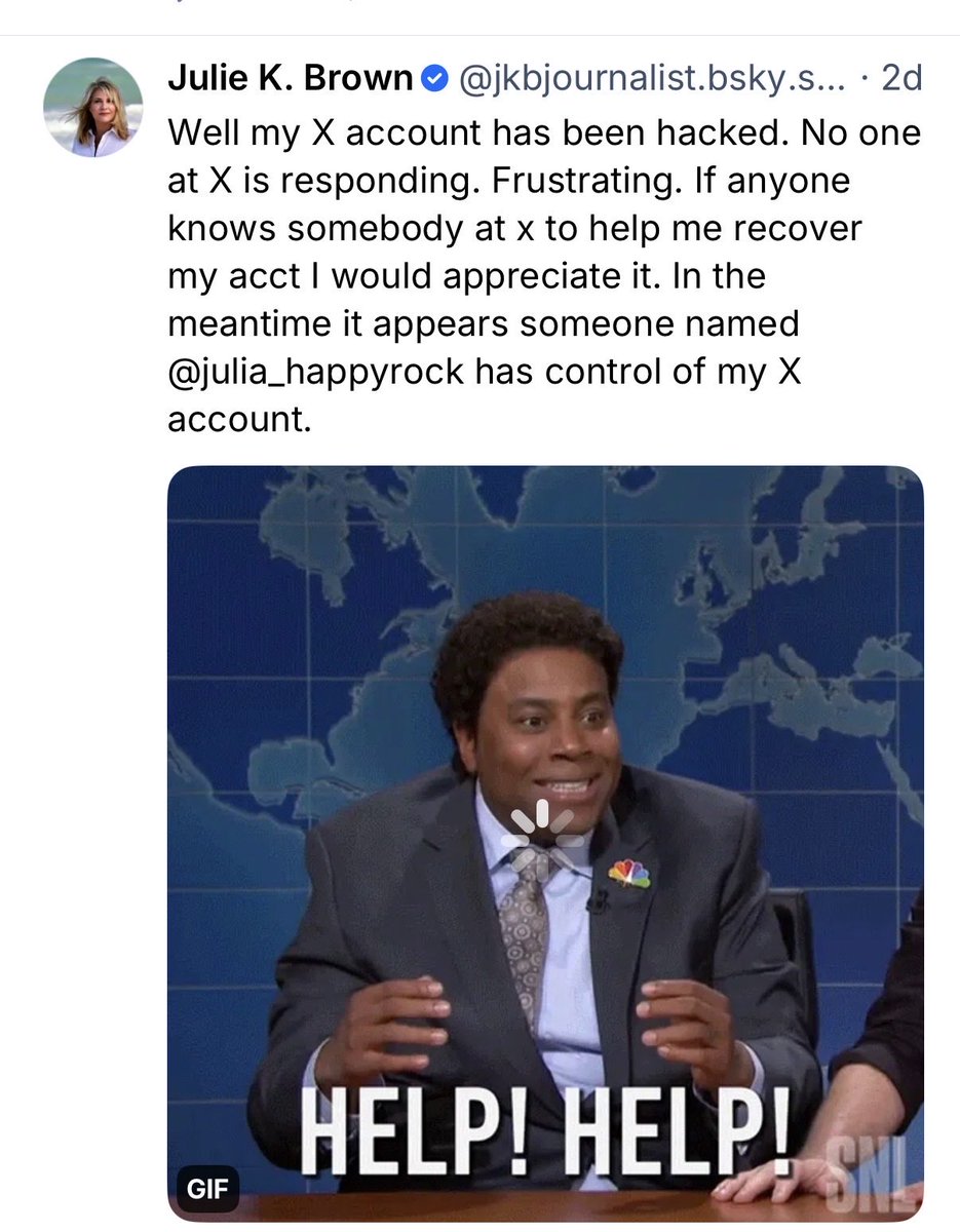 <a href="/JayShams/">Jacob Shamsian ⚖️</a> <a href="/jkbjournalist/">julie k. brown</a> 🧐 🧐 ridiculous that @x hasn’t restored her account yet.