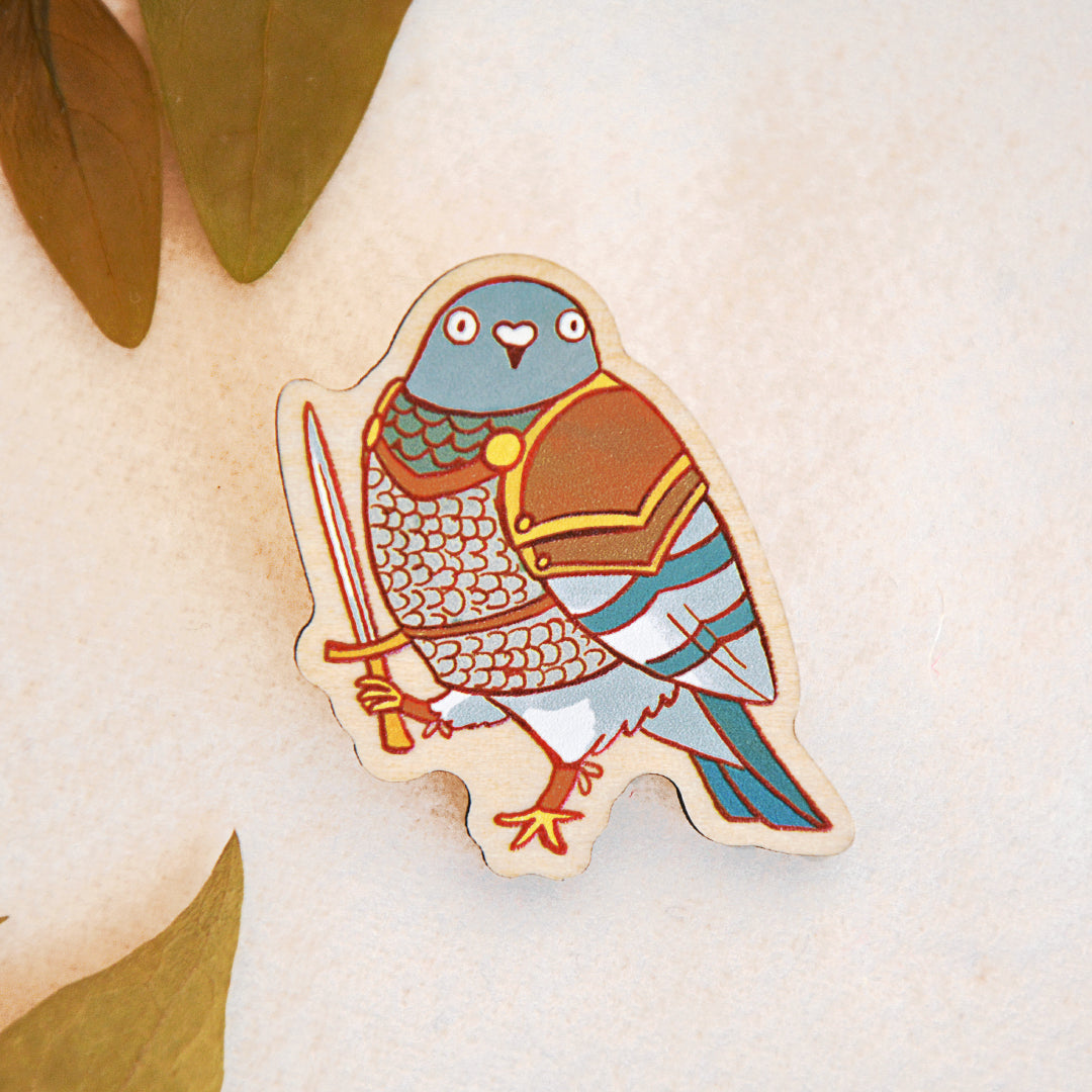 inestheunicorn_'s tweet photo. Your favorite medieval pigeon became a wooden pin to accompany you on your quests ⚔️✨🏰 Find them on my Sн0р! ✨ https://t.co/8TpWQXSx7X