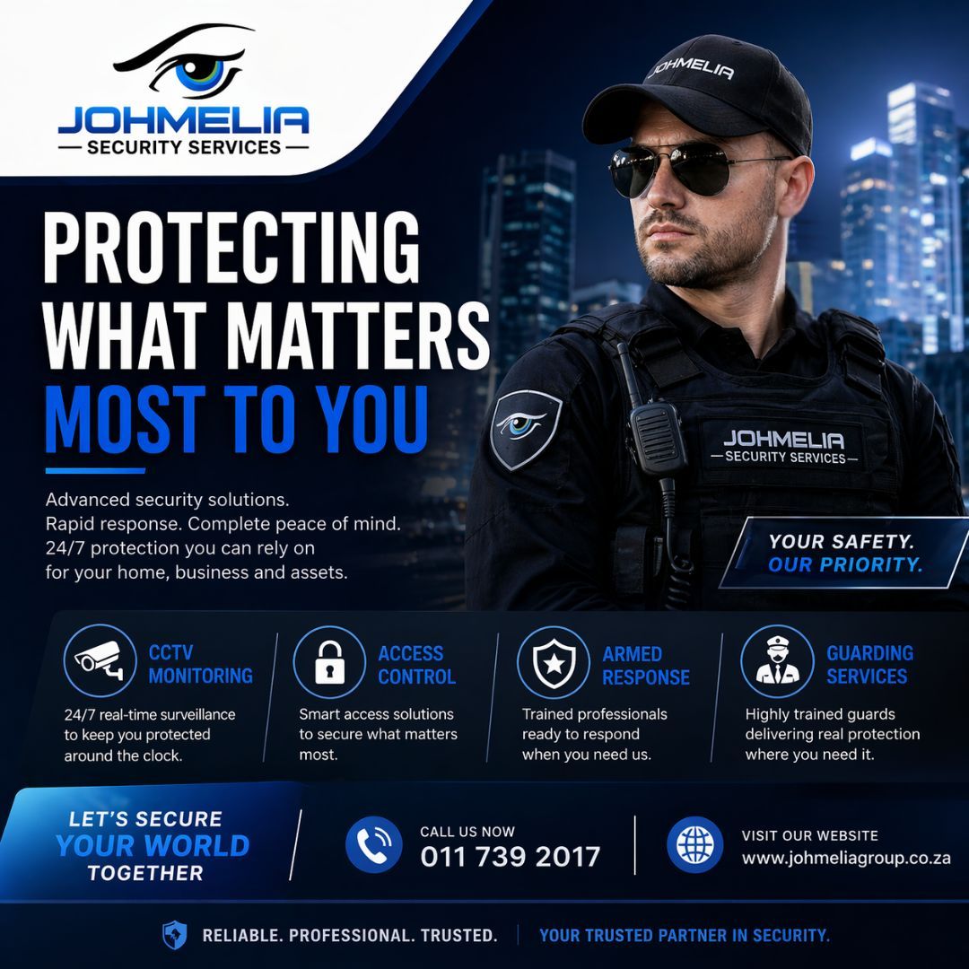 johmeliagroup's tweet image. 🛡️ Protect what matters MOST 🛡️
Your safety is our priority 💙
24/7 CCTV, armed response &amp;amp; more — Johmelia has you covered 🚔
📞 011 739 2017
🌐 johmeliagroup.co.za
#Johmelia #SecurityYouCanTrust #SafetyFirst #24_7Protection 🛡️