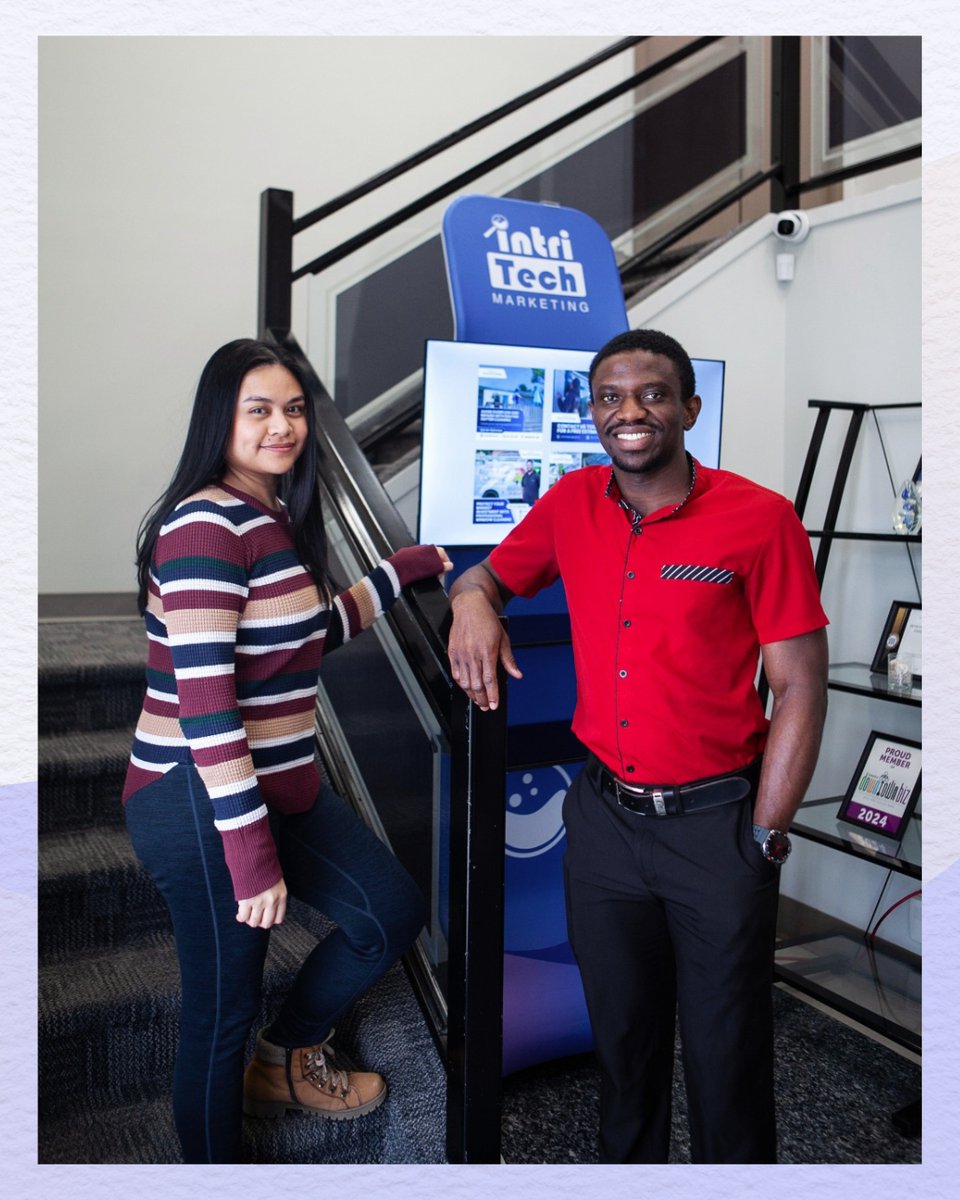 IntriTechCA's tweet photo. Today marks one year of brilliance with Mary and Paul!

They joined us fresh from Assiniboine College, and now they’re full-time stars here at IntriTech. If you spot them out there, show them some love!

#IntriTechTeam #Anniversary #Marketing #Team #bdnmb https://t.co/M9lAO6NdWg