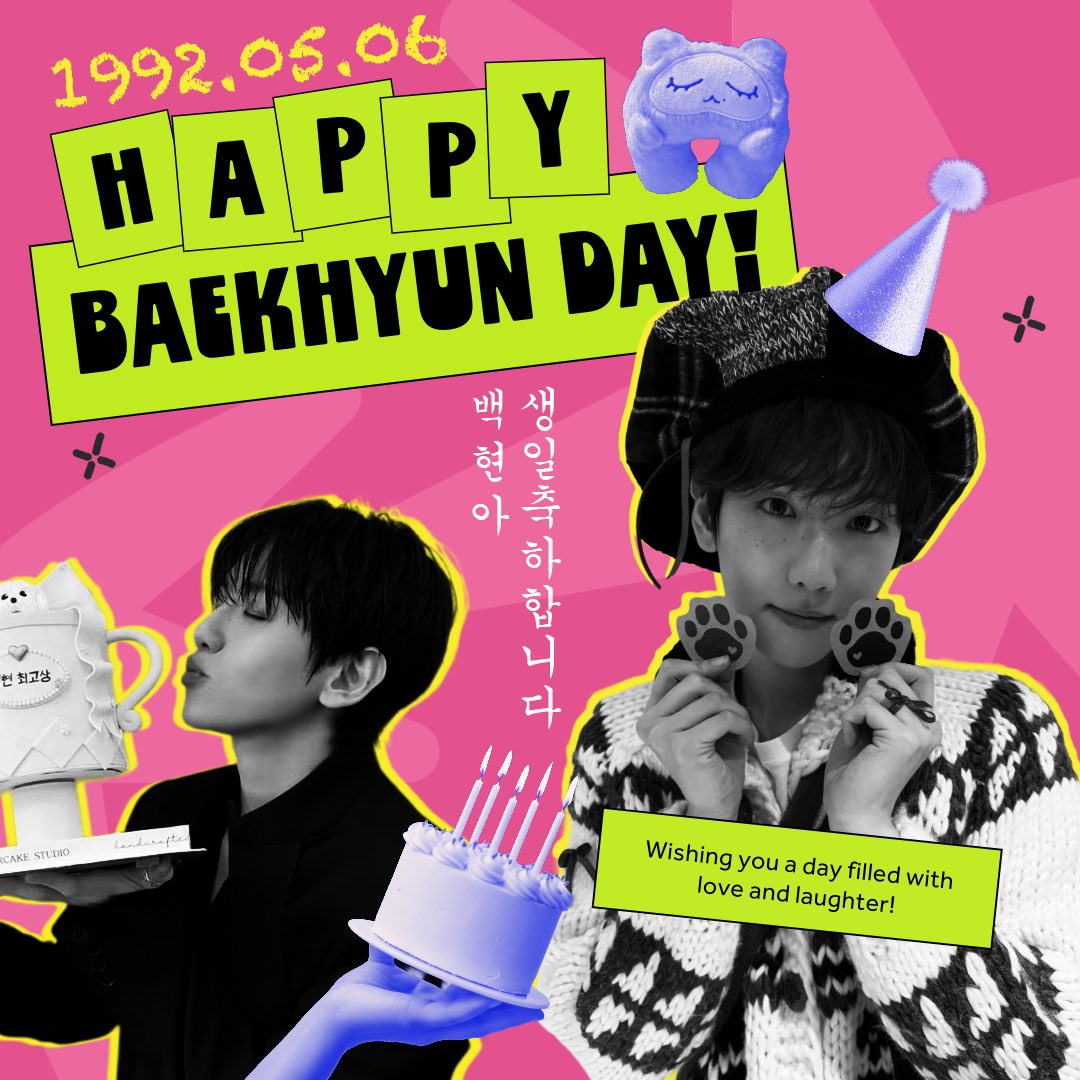 생일 축하해 🎉백현아 사랑해❤️
これからもベッキョンが思うように突き進んで楽しみながらベッキョンらしく輝き続けてください✨34歳の毎日もたくさんの笑顔と幸せであふれますように
B Fearless, B Limitless
#큥_생일기록중 
#HAPPYBAEKHYUNDAY 
#해피큥데이 
<a href="/B_hundred_Hyun/">Baekhyun_EXO</a>