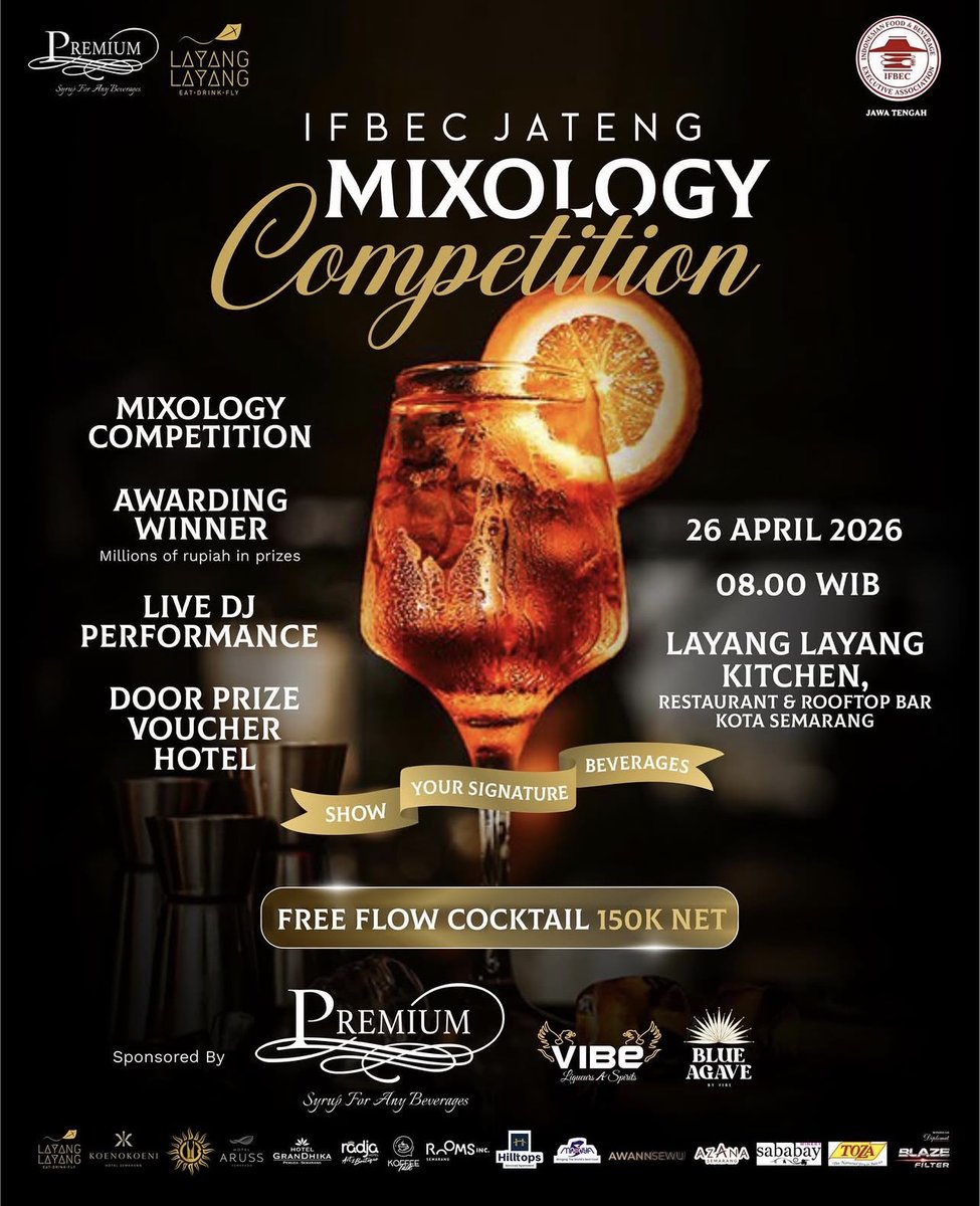 ifba_world's tweet image. 🌐 #IFBA congratulates #IFBEC on the successful launch of its Central Java Chapter and Mixology Competition 2026 in Semarang #Indonesia

📌 Read the full coverage here
🔗 ifbaworld.com/a-landmark-mom…