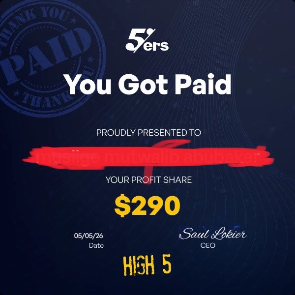 Transforme97229's tweet photo. Finally my payout landed today 
A big thanx to the 
@the5erstrading https://t.co/xsTrJOwagh
