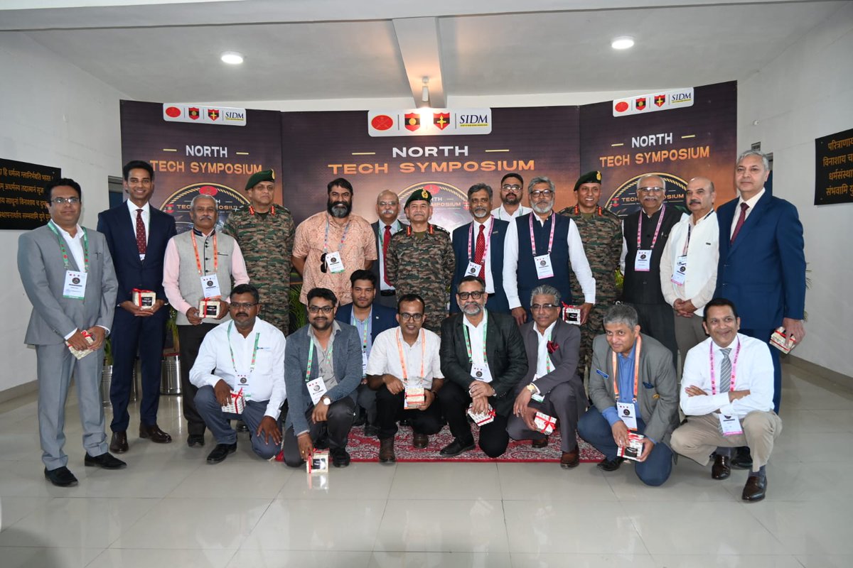 suryacommand's tweet photo. "𝐑𝐚𝐤𝐬𝐡𝐚 𝐓𝐫𝐢𝐯𝐞𝐧𝐢 𝐒𝐚𝐧𝐠𝐚𝐦: 𝐓𝐞𝐜𝐡𝐧𝐨𝐥𝐨𝐠𝐲, 𝐈𝐧𝐝𝐮𝐬𝐭𝐫𝐲 & 𝐒𝐨𝐥𝐝𝐢𝐞𝐫𝐢𝐧𝐠." 

Lt Gen Anindya Sengupta, GOC-in-C #CentralCommand, addressed the media at #NorthTechSymposium, #Prayagraj. The event, organised by the Indian Army’s Central & Northern Commands in collaboration with @SIDMIndia, highlighted its role in strengthening indigenous defence capabilities.

#ArmyCdr stated that the theme ‘Raksha Triveni Sangam’ reflects the synergy between technology, industry and the soldier. The symposium brings together the Armed Forces, industry, startups, innovators and academia to develop field-driven solutions for critical operational challenges.

Highlighting the Middle Sector, he underscored the need for reliable systems suited for high-altitude terrain, extreme weather, limited connectivity, remote deployment, habitat support, specialised clothing, mobility and logistics.

He appreciated #SIDM, #UPEIDA, government agencies, industry partners and all stakeholders for making the symposium meaningful and outcome-oriented..

#IndianArmy #SuryaCommand #NorthernCommand #AatmanirbharBharat #DefenceInnovation #MakeInIndia #RakshaTriveniSangam

@adgpi
@ProDefLko
@PROdefprayagraj
@PIB_India
@HQ_IDS_India
@PRODefDehradun
@UBArea_IA