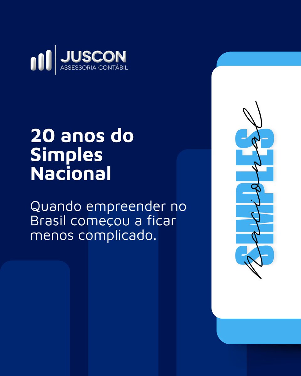 juscon_contabil's tweet photo. O Simples Nacional completa 20 anos e segue sendo um dos principais marcos para a formalização e o crescimento dos pequenos negócios no Brasil.

Leia o artigo completo:
https://t.co/Z4zkscoMKv
#SimplesNacional #Empreendedorismo #GestãoTributária #ContabilidadeConsultiva #Juscon https://t.co/lziBAwdZM9