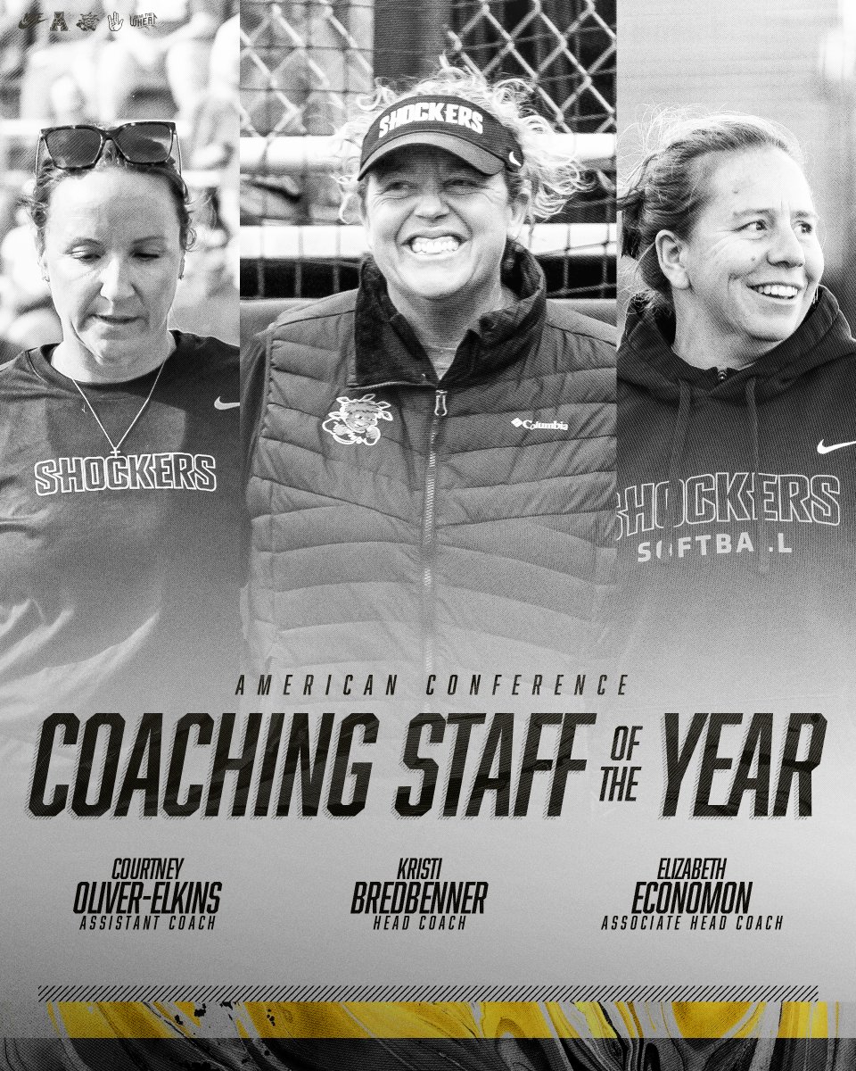 GoShockersSB's tweet photo. The best of the best.

Your 2026 @American_Conf Coaching Staff of the Year 👏 https://t.co/xpRNK5J4Fd